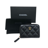 シャネル CHANEL マトラッセクラシックジップコインパース AP0216 ブラック GD金具 キャビアスキン レディース コインケース