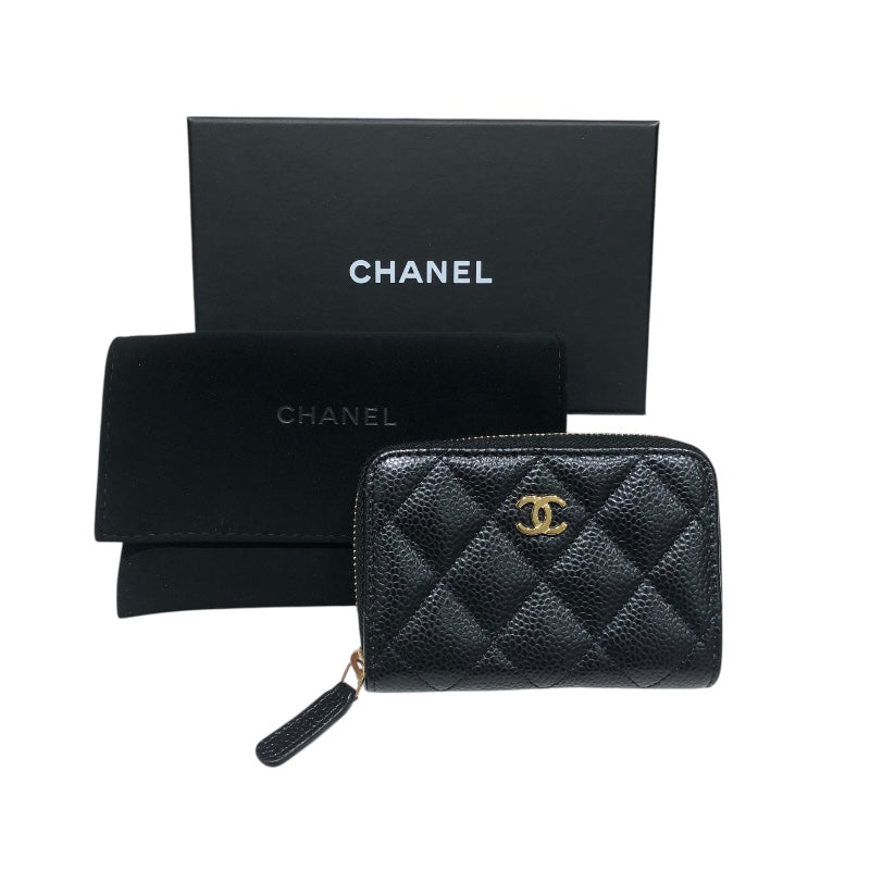 シャネル CHANEL マトラッセクラシックジップコインパース AP0216 ブラック GD金具 キャビアスキン レディース コインケース