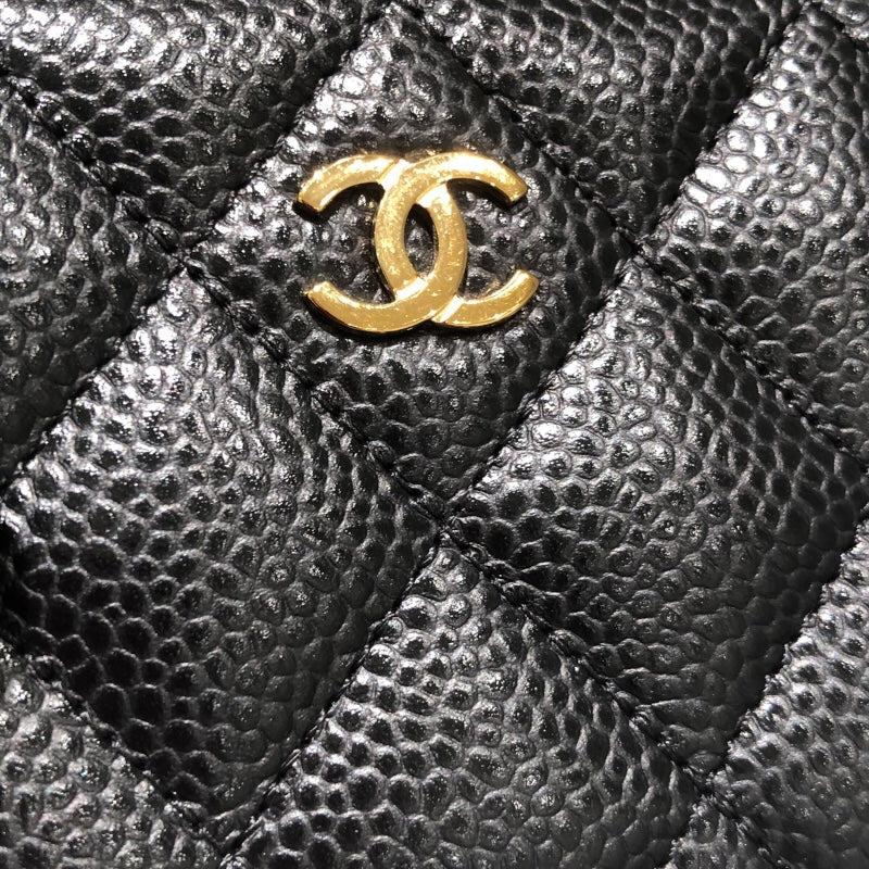 シャネル CHANEL マトラッセクラシックジップコインパース AP0216 ブラック GD金具 キャビアスキン レディース コインケース