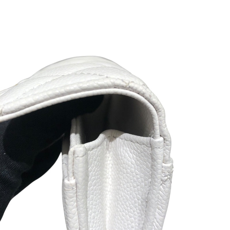 シャネル CHANEL マトラッセフラップカードケース AP0214 ホワイトGD金具 キャビアスキン レディース カードケース