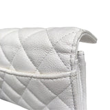 シャネル CHANEL マトラッセフラップカードケース AP0214 ホワイトGD金具 キャビアスキン レディース カードケース