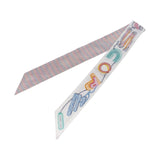 エルメス HERMES ツイリー CHEVALOSCOPENEON ホワイト シルク レディース スカーフ