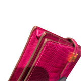 エルメス HERMES ベアンスフレ C刻 ローズシェヘラザード アリゲーター レディース 長財布