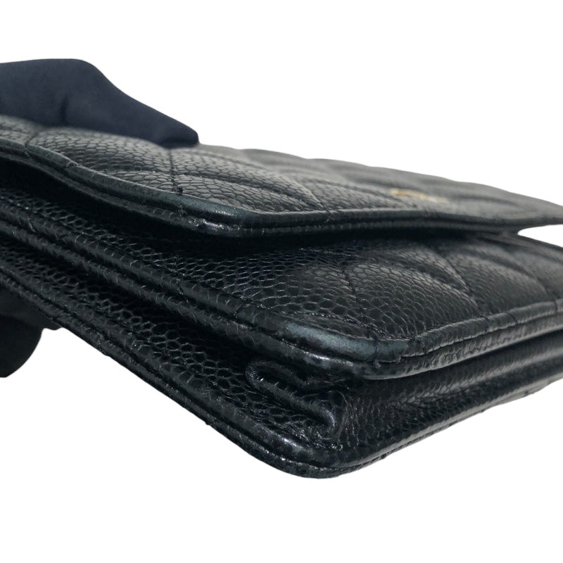 シャネル CHANEL マトラッセチェーンウォレット A33814 ブラック