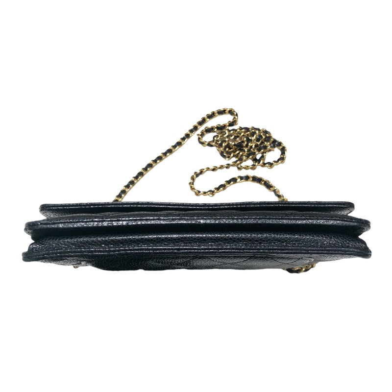 シャネル CHANEL マトラッセチェーンウォレット A33814 ブラック