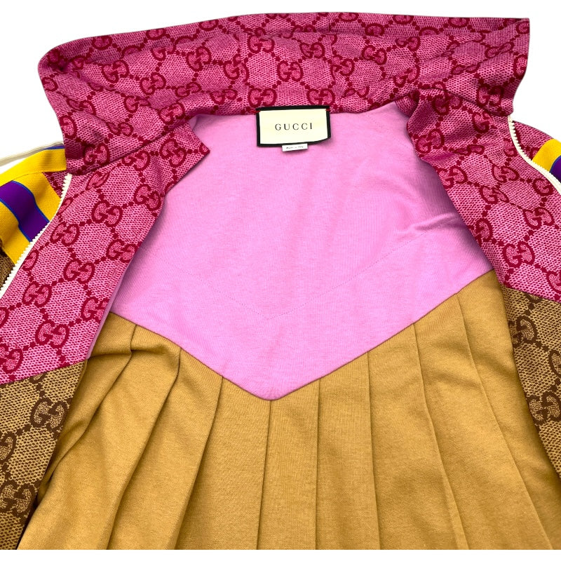 グッチ GUCCI GG総柄テクニカルジャージパーカー 550596 ブラウン ポリエステル レディース パーカー GUCCI - グッチ GUCCI GG総柄テクニカルジャージパーカー 550596