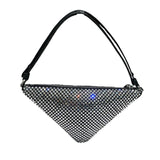 プラダ PRADA トライアングルロゴワンショルダー ブラック/クリスタル クリスタル/レザー レディース ショルダーバッグ