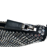 プラダ PRADA トライアングルロゴワンショルダー ブラック/クリスタル クリスタル/レザー レディース ショルダーバッグ