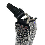 プラダ PRADA トライアングルロゴワンショルダー ブラック/クリスタル クリスタル/レザー レディース ショルダーバッグ