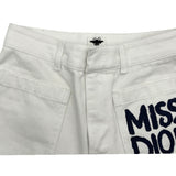 クリスチャン・ディオール Christian Dior MISS DIOR ペイントワイドデニムパンツ 452P04A3387 ホワイト コットン レディース デニムパンツ