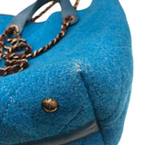 シャネル CHANEL 2WAYチェーントート A66709 ターコイズブルー フェルト・レザー レディース トートバッグ