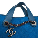 シャネル CHANEL 2WAYチェーントート A66709 ターコイズブルー フェルト・レザー レディース トートバッグ