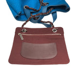 シャネル CHANEL 2WAYチェーントート A66709 ターコイズブルー フェルト・レザー レディース トートバッグ