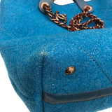 シャネル CHANEL 2WAYチェーントート A66709 ターコイズブルー フェルト・レザー レディース トートバッグ