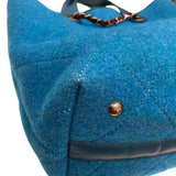 シャネル CHANEL 2WAYチェーントート A66709 ターコイズブルー フェルト・レザー レディース トートバッグ