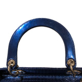 クリスチャン・ディオール Christian Dior レディディオールミディアム ブルー パテント レディース ハンドバッグ