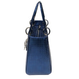 クリスチャン・ディオール Christian Dior レディディオールミディアム ブルー パテント レディース ハンドバッグ