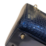 クリスチャン・ディオール Christian Dior レディディオールミディアム ブルー パテント レディース ハンドバッグ