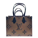 ルイ・ヴィトン LOUIS VUITTON オンザゴーMM M45321 ブラウン モノグラム・ジャイアント・リバース レディース トートバッグ