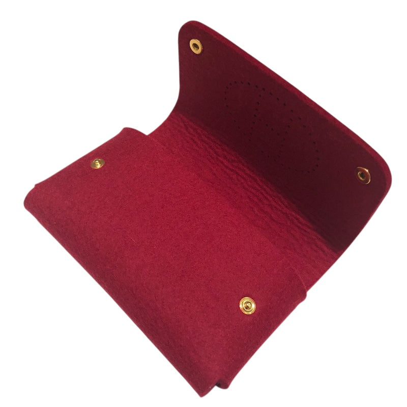 エルメス HERMES エデュイカルト トランプケース レッド フェルト ユニ