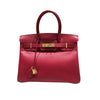 エルメス HERMES バーキン30 □D刻 ルージュヴィフ クシュベル レディース ハンドバッグ