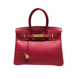 エルメス HERMES バーキン30 □D刻 ルージュヴィフ クシュベル レディース ハンドバッグ