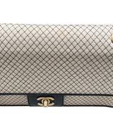 シャネル CHANEL キルティングチェーンショルダーバッグ アイボリーゴールド金具 コットン/エナメル レディース ショルダーバッグ