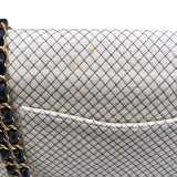 シャネル CHANEL キルティングチェーンショルダーバッグ アイボリーゴールド金具 コットン/エナメル レディース ショルダーバッグ