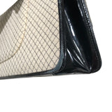 シャネル CHANEL キルティングチェーンショルダーバッグ アイボリーゴールド金具 コットン/エナメル レディース ショルダーバッグ