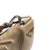 プラダ PRADA トライアングルロゴショルダー 1BH190 ベージュ シルバー金具 レザー ユニセックス ショルダーバッグ