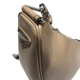 プラダ PRADA トライアングルロゴショルダー 1BH190 ベージュ シルバー金具 レザー ユニセックス ショルダーバッグ