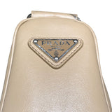 プラダ PRADA トライアングルロゴショルダー 1BH190 ベージュ シルバー金具 レザー ユニセックス ショルダーバッグ