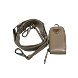 プラダ PRADA トライアングルロゴショルダー 1BH190 ベージュ シルバー金具 レザー ユニセックス ショルダーバッグ