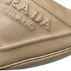 プラダ PRADA トライアングルロゴショルダー 1BH190 ベージュ シルバー金具 レザー ユニセックス ショルダーバッグ
