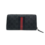 グッチ GUCCI シェリーライン　ラウンドファスナー財布 408831 ブラック GGスプリームブラック メンズ 長財布