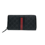 グッチ GUCCI シェリーライン　ラウンドファスナー財布 408831 ブラック GGスプリームブラック メンズ 長財布