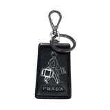 プラダ PRADA ポーターキーホルダー ブラック サフィアーノ ユニセックス キーホルダー