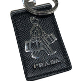 プラダ PRADA ポーターキーホルダー ブラック サフィアーノ ユニセックス キーホルダー