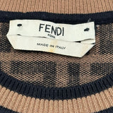 フェンディ FENDI FF総柄ニットワンピース FZD753 ブラウン レーヨン レディース ワンピース