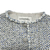 シャネル CHANEL パールトリムツイードクロップドジャケット P78980 グレー ツイード レディース ノーカラージャケット