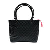シャネル CHANEL カンボンラインラージトート A25169 ブラック　シルバー金具 カーフ レディース ハンドバッグ