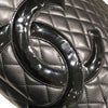 シャネル CHANEL カンボンラインラージトート A25169 ブラック　シルバー金具 カーフ レディース ハンドバッグ