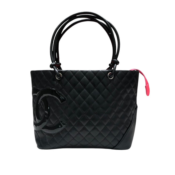 CHANEL ロゴスタンド 黒 オブジェ シャネル CHANEL カンボンラインラージトート A25169 ブラック