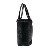シャネル CHANEL カンボンラインラージトート A25169 ブラック　シルバー金具 カーフ レディース ハンドバッグ