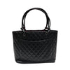 シャネル CHANEL カンボンラインラージトート A25169 ブラック　シルバー金具 カーフ レディース ハンドバッグ