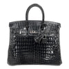 エルメス HERMES バーキン25 T刻印　(2015年) ブラック　シルバー金具 ニロティカス　リセ レディース ハンドバッグ