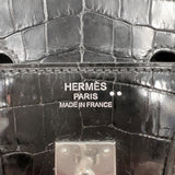 エルメス HERMES バーキン25 T刻印　(2015年) ブラック　シルバー金具 ニロティカス　リセ レディース ハンドバッグ