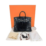 エルメス HERMES バーキン25 T刻印　(2015年) ブラック　シルバー金具 ニロティカス　リセ レディース ハンドバッグ