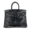エルメス HERMES バーキン25 T刻印　(2015年) ブラック　シルバー金具 ニロティカス　リセ レディース ハンドバッグ