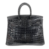 エルメス HERMES バーキン25 T刻印　(2015年) ブラック　シルバー金具 ニロティカス　リセ レディース ハンドバッグ